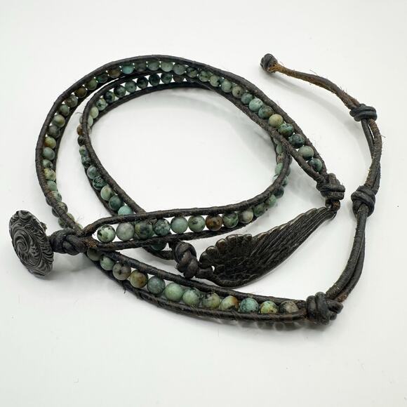 SOAR Wrap Bracelet Beaded Feather Angel Wing Beads Boho Festival Western - Picture 8 of 12